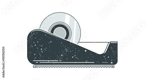 Retro tape dispenser with textured surface and clear tape