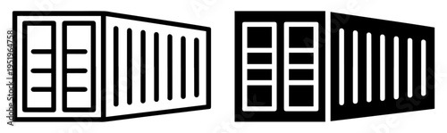 cargo container shipping logistics icon set