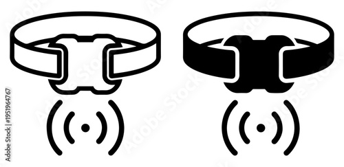 cashless payment wristband rfid icon set