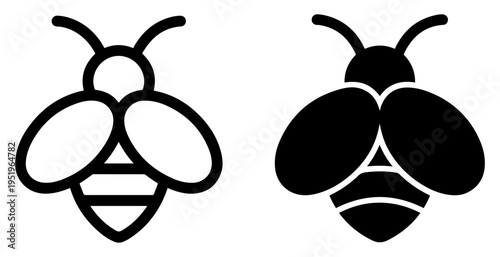 bee vector icon outline filled