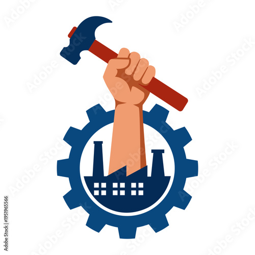 Labor Union Worker Hammer Vector