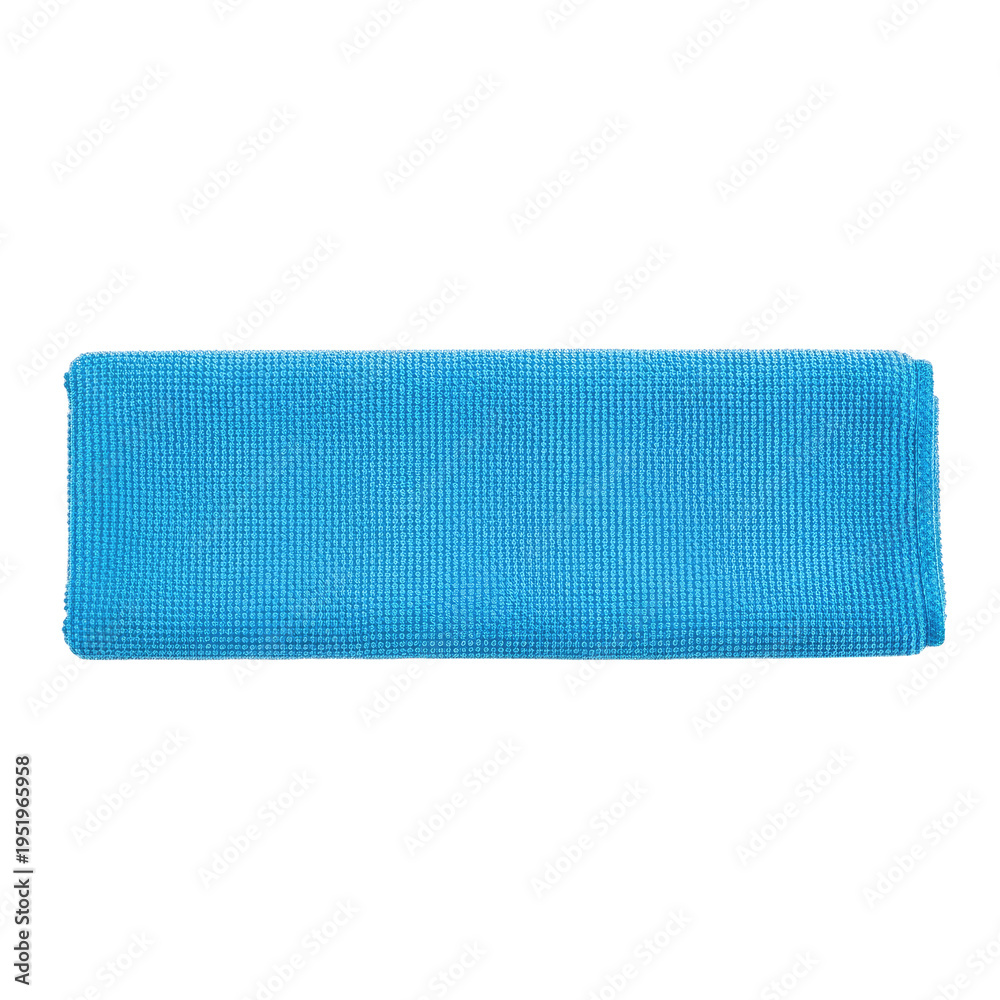 Fototapeta premium Blue Microfiber Cloth Isolated White Background