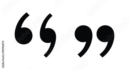 A pair of quotation marks in a simple black font on a white background
