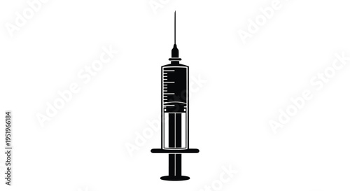 Medical syringe with needle for injection or vaccination