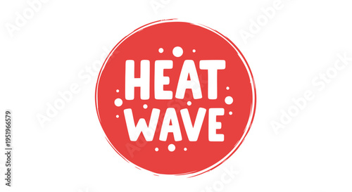 Heat wave logo vector, red circle icon