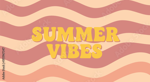 Summer vibes background vector with wavy lines
