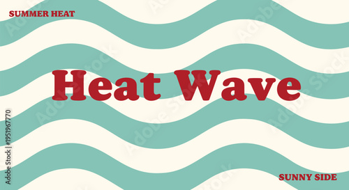 Vector heat wave summer background with wavy lines