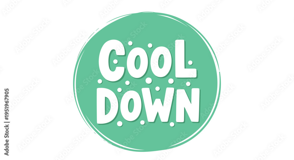 Naklejka premium Vector 'Cool Down' mint green relaxation icon