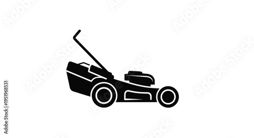 Black lawnmower graphic a simple outdoor power equipment silhouette