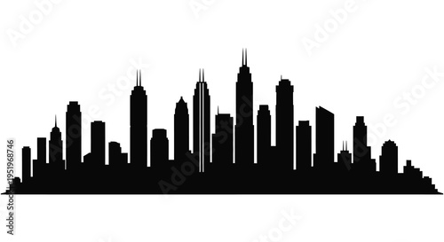 New york city skyline silhouette at dusk