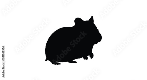 A dark silhouette of a small rodent likely a chinchilla silhouette