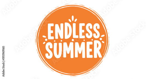 Endless Summer orange circle logo vector