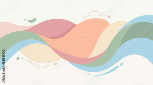 Minimal abstract vector background with soft organic shapes, modern pastel color palette