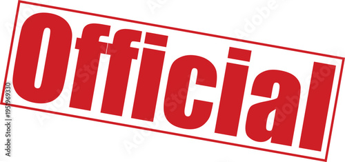 Official red stamp on with bold text