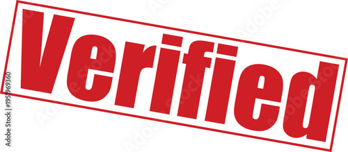 Verified stamp with red text