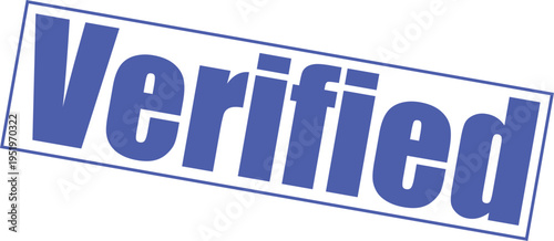 Verified stamp with blue text