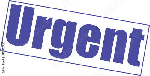 Urgent stamp with blue text