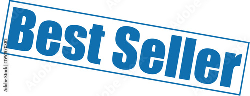 Blue best seller stamp on with bold text