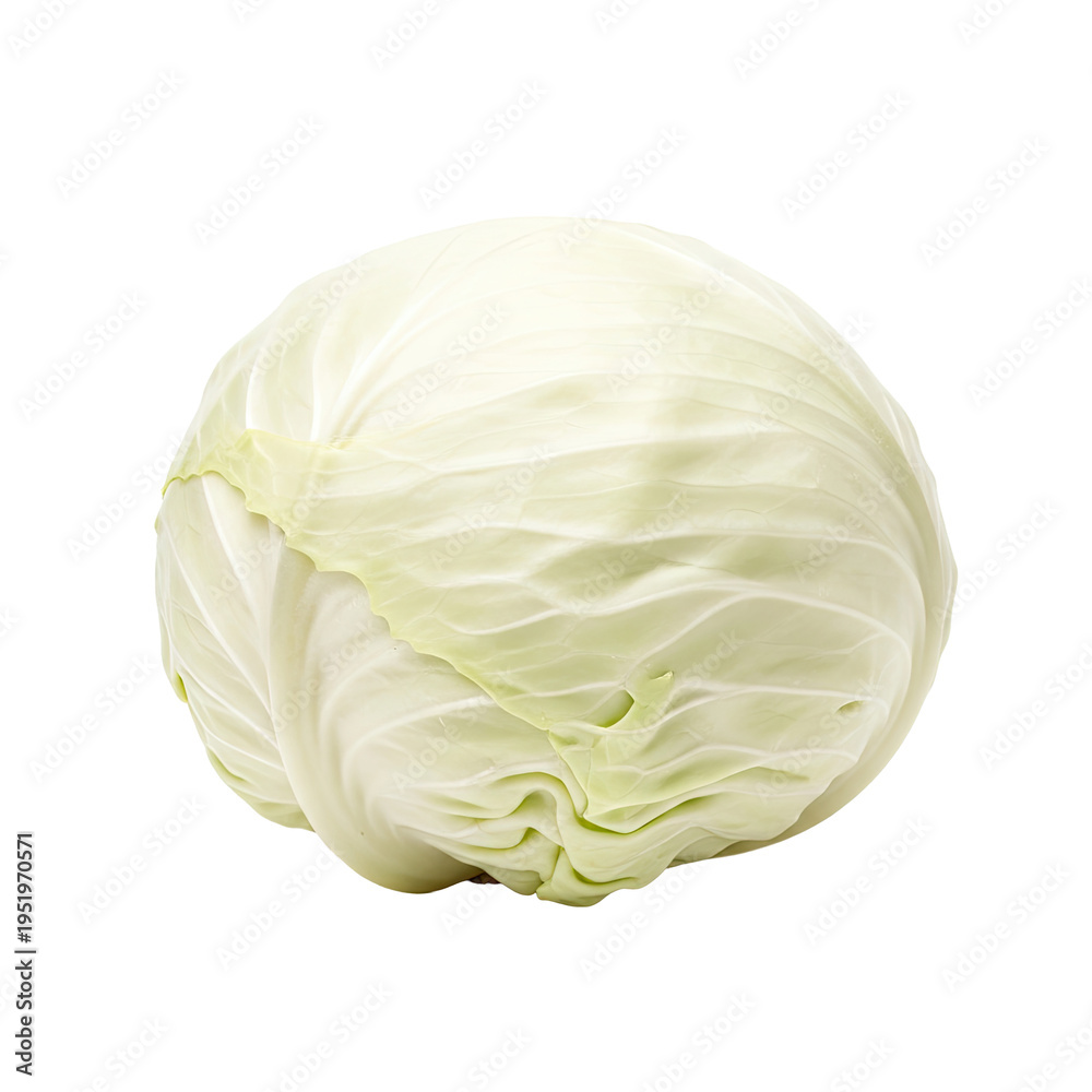 Fototapeta premium Fresh White Cabbage Isolated on White Background