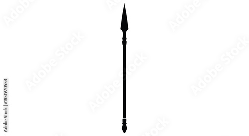 A black silhouette of a spear against a white background silhouette