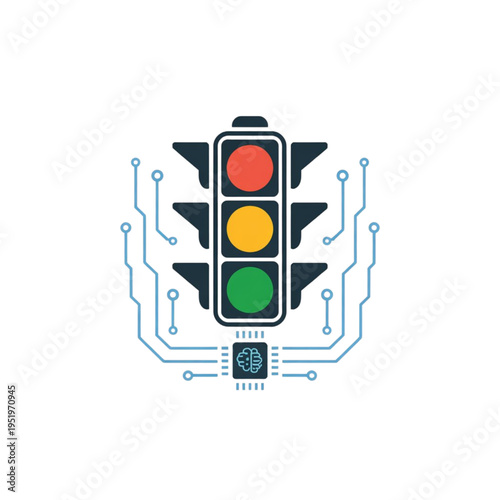 Modern traffic light integrated with digital circuit elements