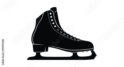 Black and white image of a figure skate with a sleek design