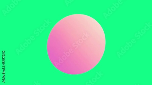 a pink gradient circle on a green screen, ideal for chroma keying and video editing