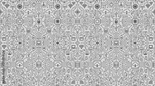 Intricate gray and white ornamental design pattern.