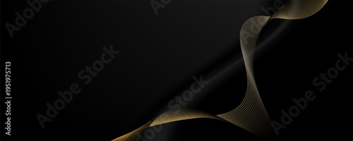 Abstract modern design black background with luxury golden elements vector illustration.