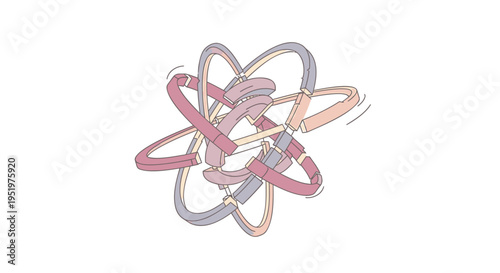 Set of colorful abstract atom vector icons