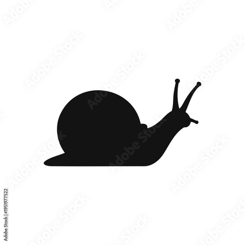 Snail silhouette vector flat illustration design.