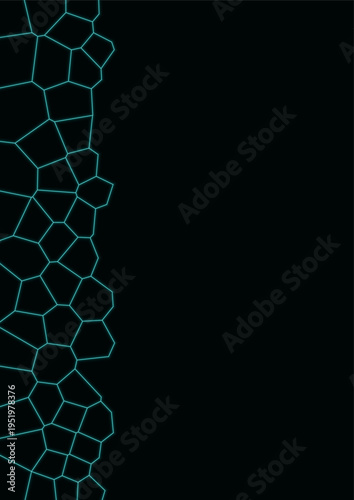 Cyan Voronoi Pattern Geometric Vector Background
