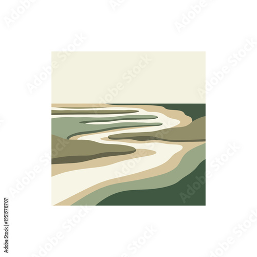 Photos Tidal Saltmarsh Habitat Muted Flat Vector