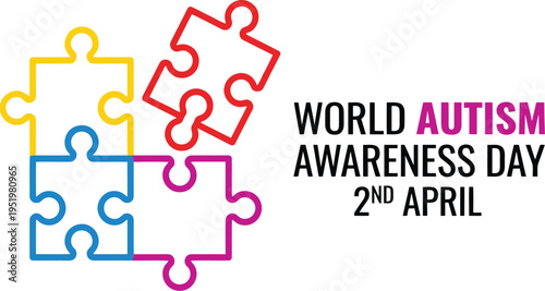 World Autism Awareness Day Puzzle Pieces Vector