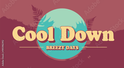 Vector logo with 'Cool Down' text and tropical theme