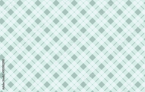 Seamless gingham pattern background, opal green plaid chequered repeating pattern
