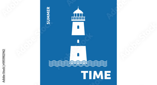 Summer time lighthouse vector icon
