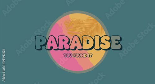 Vector colorful paradise found logo