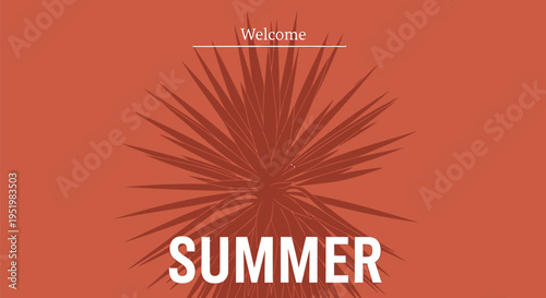 Summer welcome banner vector with palm tree