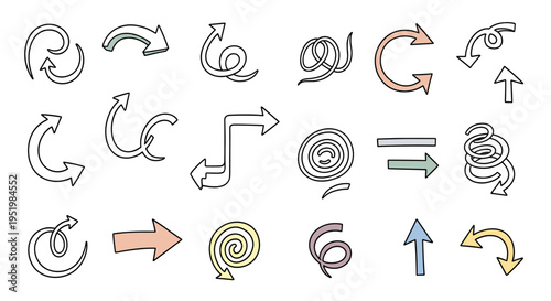 Clean, minimalist arrow shapes create a dynamic visual. Ideal for representing direction, progress, cycles, or flow in presentations and digital desig