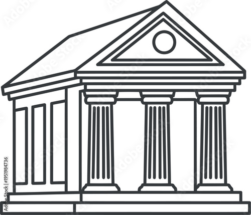 Classical architecture style bank or government building