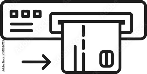 Credit card being inserted into payment terminal or atm