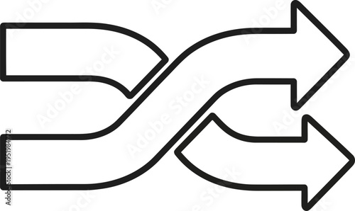 Data transfer process shown with crossing arrows