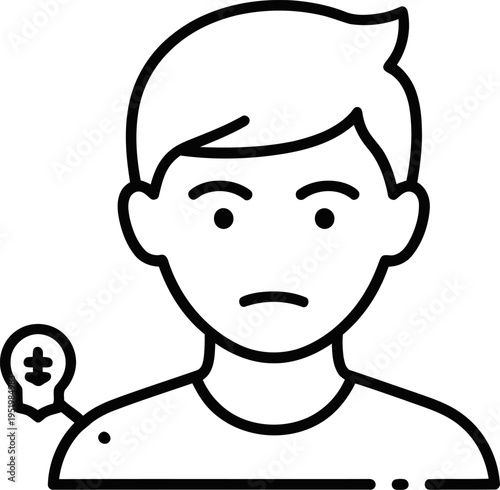 Man feeling exhausted with low energy battery icon