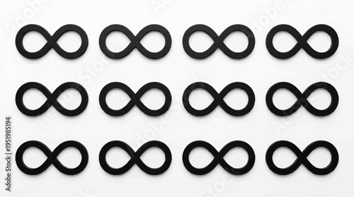 Black infinity symbols on white background.