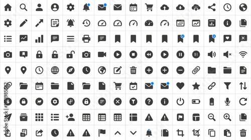 A collection of various computer icons.