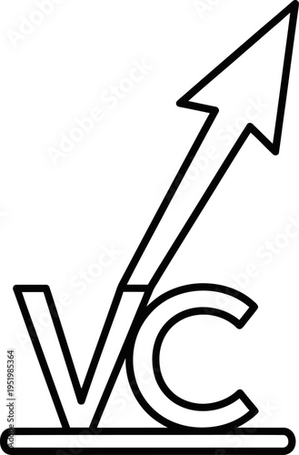 Venture capital vc logo indicating investment growth