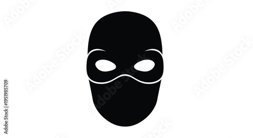 Minimalist mask design featuring eyeholes a striking silhouette