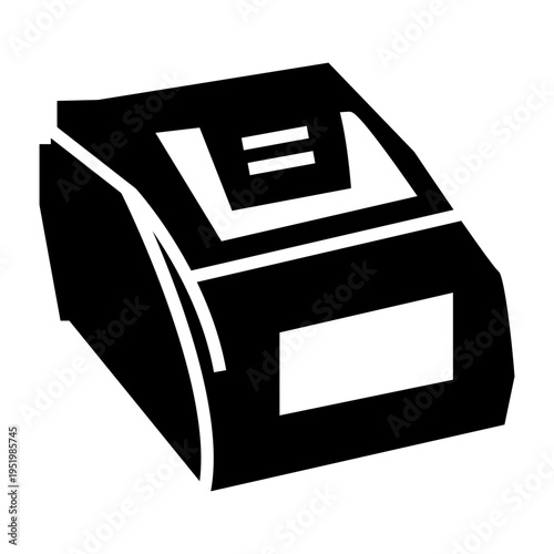 automatic printer machine glyph icon vector illustration