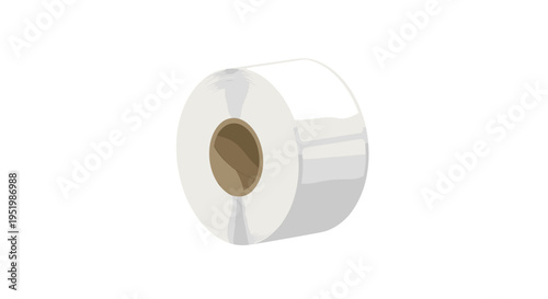 A single white roll of tape with a brown core sits on a plain white background.